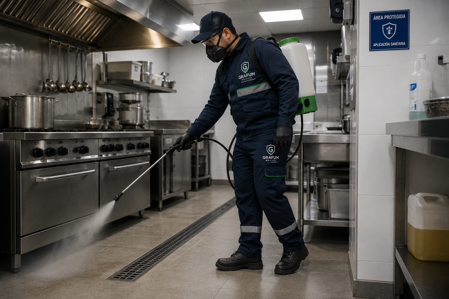 Evidencia de aplicación sanitaria en cocina